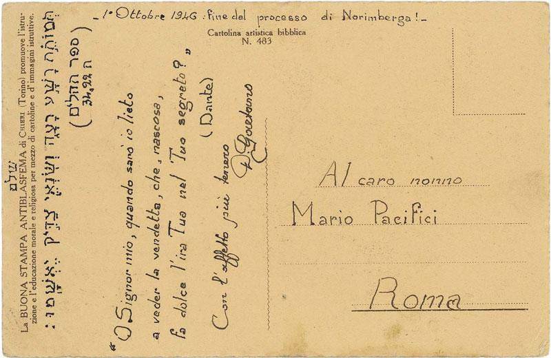 cartolina processo di Norimberga Don Gaetano Tantalo