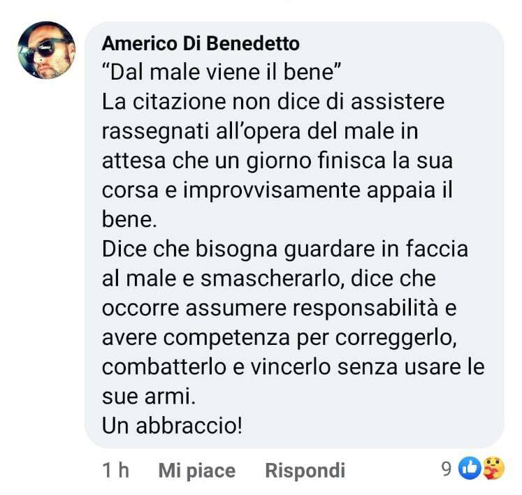 Americo Di Benedetto commento post 