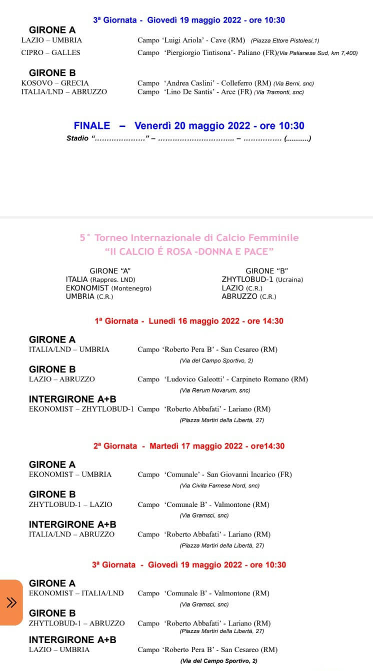 torneo calcio femminile