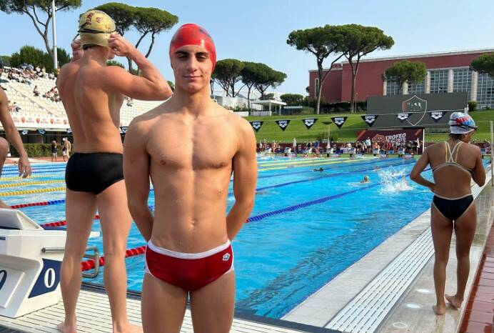 Lorenzo Salvati ai campionati italiani di nuoto di Roma