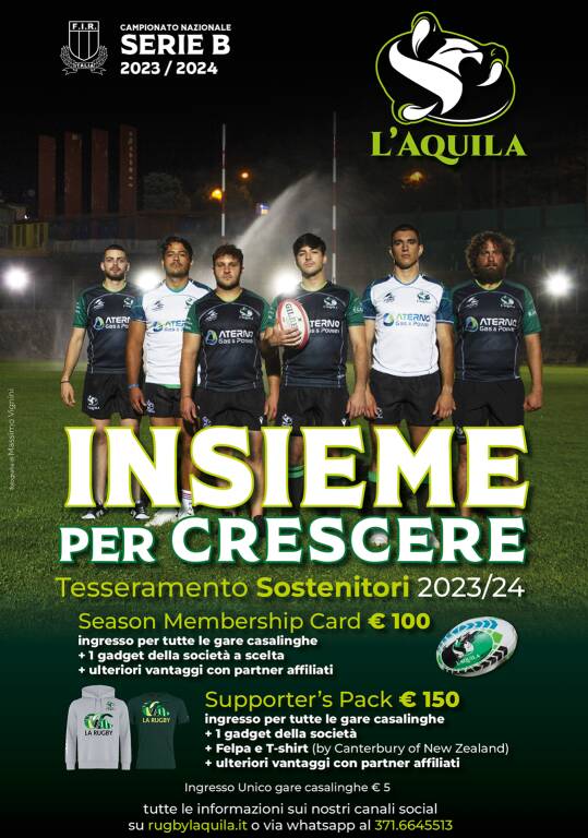 Rugby L'aquila campagna abbonamenti