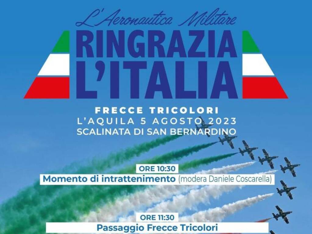 Frecce Tricolori a L'Aquila, la pattuglia acrobatica volerà su San  Bernardino - Il Capoluogo