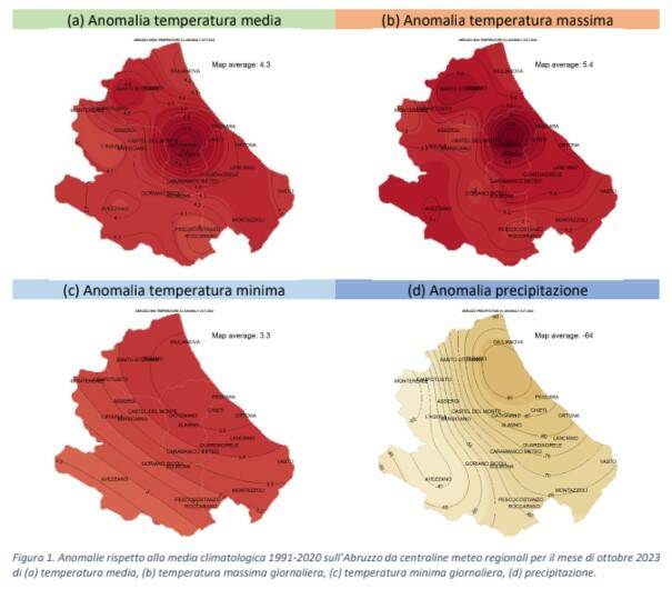 ottobre 2023 caldo record abruzzo