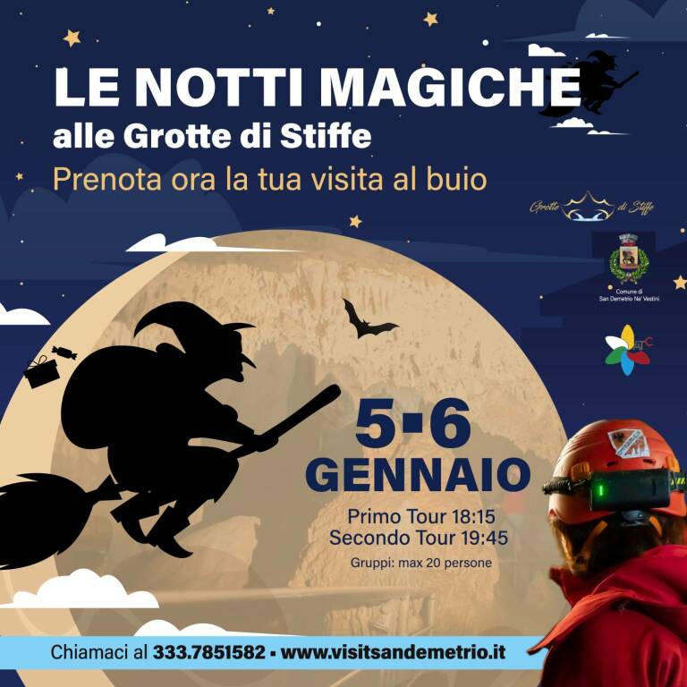 notti magiche alle grotte di stiffe visite al buio 2024