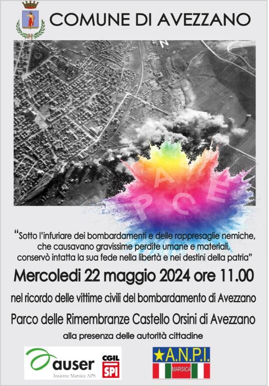 cerimonia memoria vittime bombardamenti avezzano