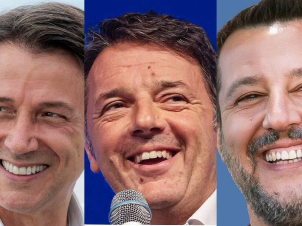 Conte Renzi e Salvini 
