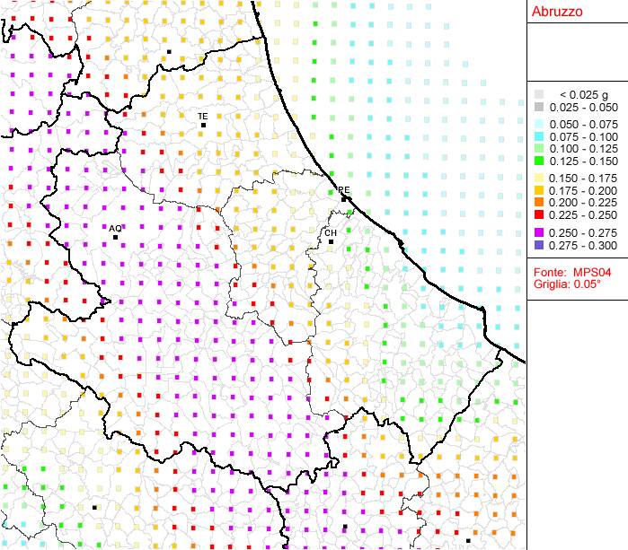 mappa rischio sismico 